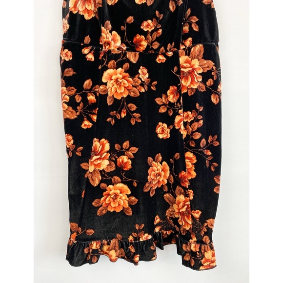 NWT Torrid Floral Velvet Mini Dress L Black Whimsigoth‎ Fairy Grunge Romantic - Picture 7 of 10